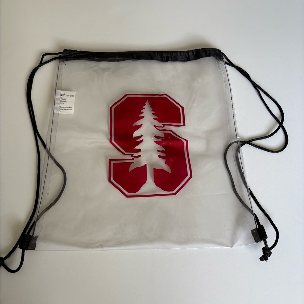 Stanford University Clear Stadium Event Drawstring Bag with Red Logo
